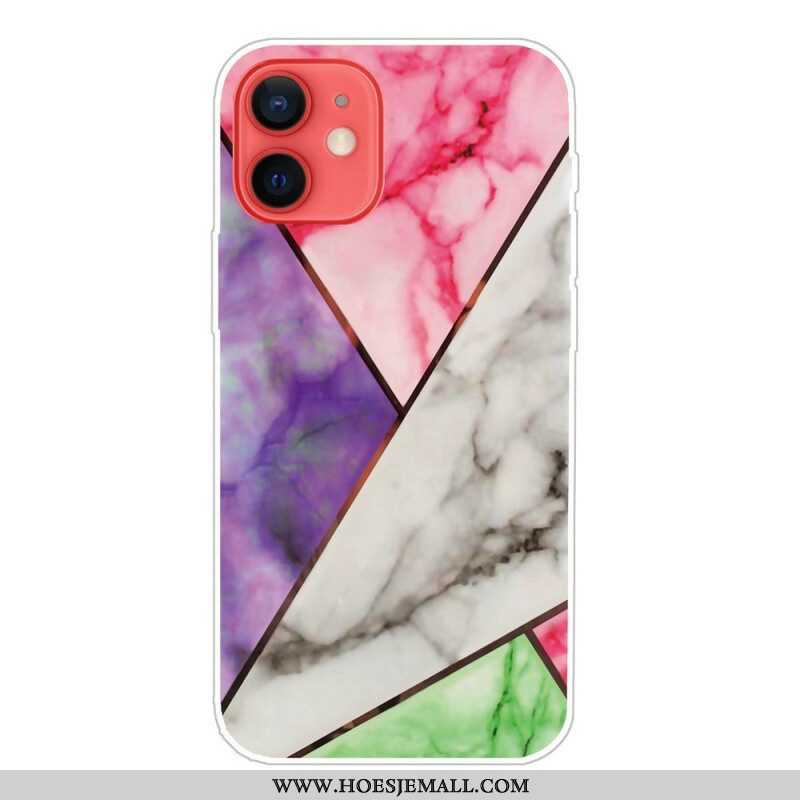 Hoesje voor iPhone 13 Mini Variabel Geometrisch Marmer