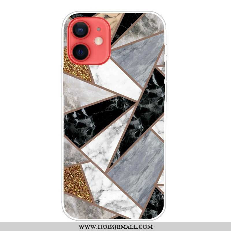 Hoesje voor iPhone 13 Mini Variabel Geometrisch Marmer