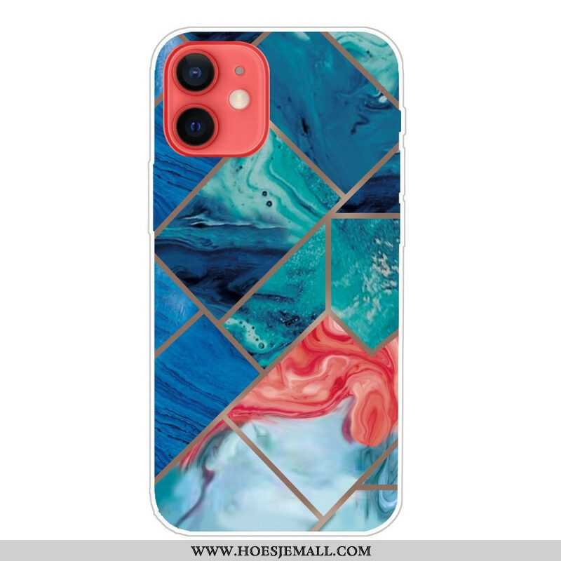 Hoesje voor iPhone 13 Mini Variabel Geometrisch Marmer