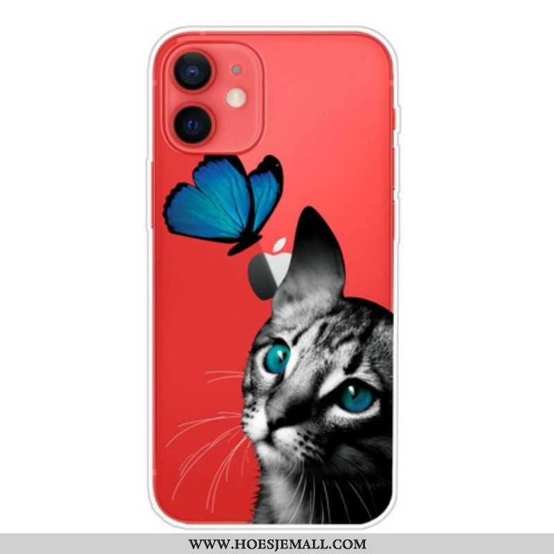 Hoesje voor iPhone 13 Mini Kat En Vlinder