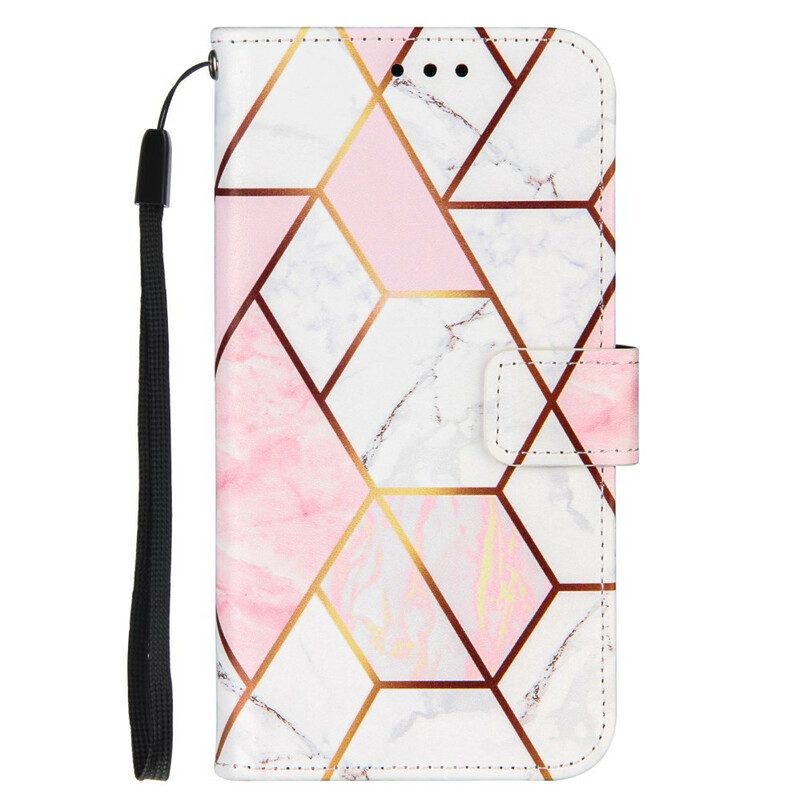 Folio-hoesje voor iPhone 13 Mini Geometrisch Marmer