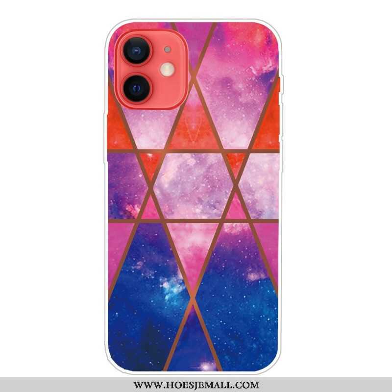 Hoesje voor iPhone 13 Mini Weiger Geometrisch Marmer