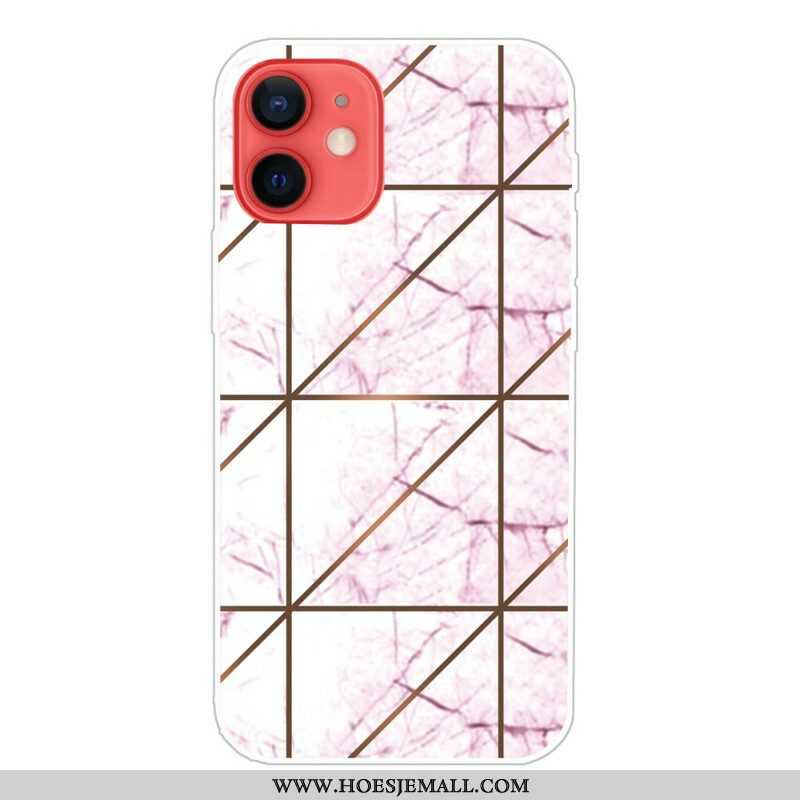 Hoesje voor iPhone 13 Mini Weiger Geometrisch Marmer