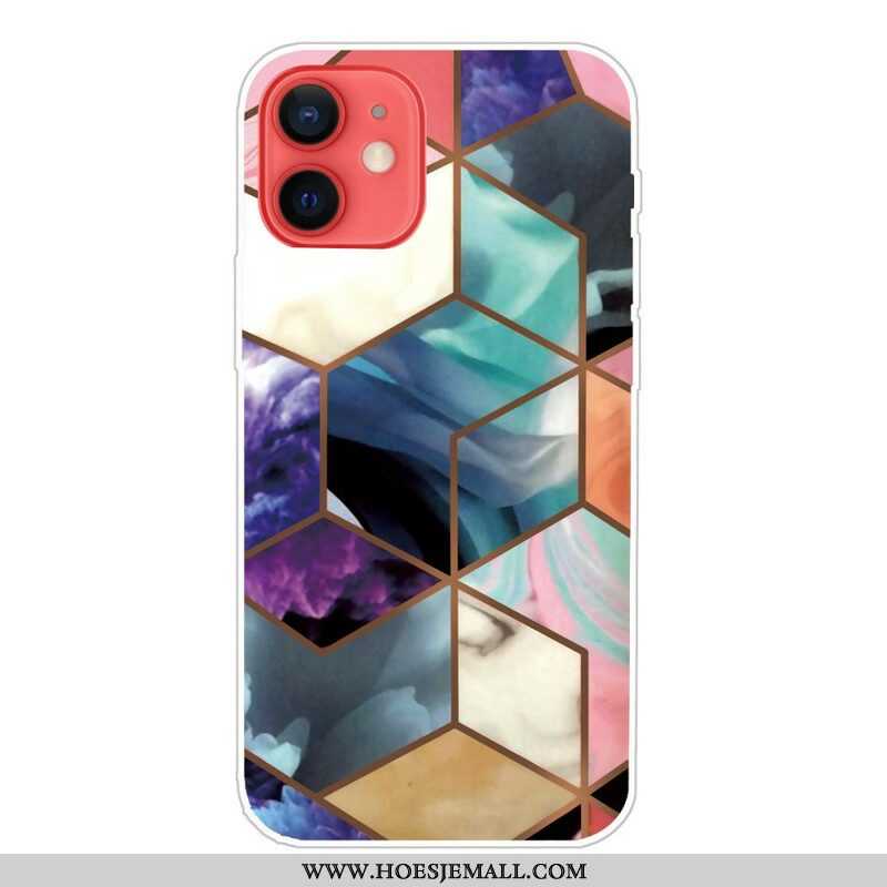 Hoesje voor iPhone 13 Mini Weiger Geometrisch Marmer