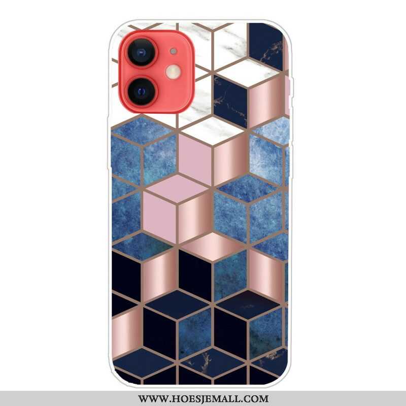 Hoesje voor iPhone 13 Mini Weiger Geometrisch Marmer