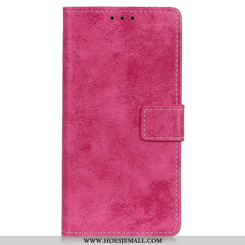 Leren Hoesje voor iPhone 13 Pro Max Vintage Leereffect