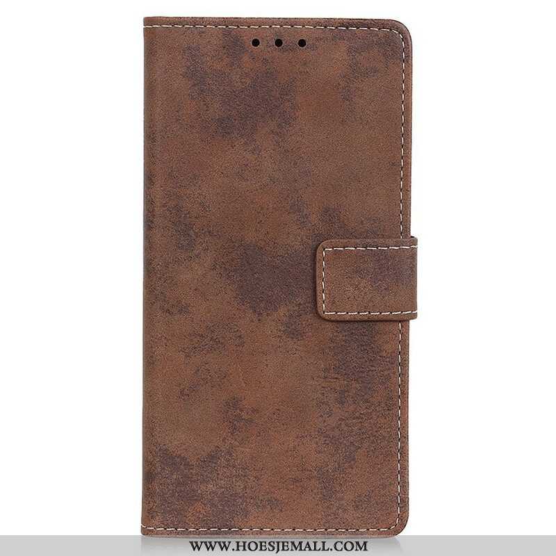 Leren Hoesje voor iPhone 13 Pro Max Vintage Leereffect