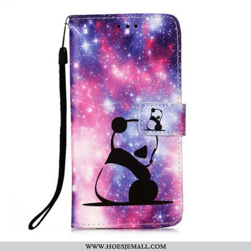 Leren Hoesje voor iPhone 13 Pro Max Panda Galaxy