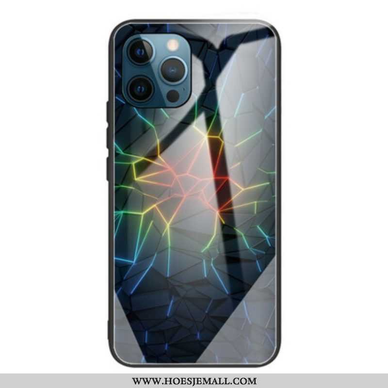 Hoesje voor iPhone 13 Pro Max Geometrie Gehard Glas