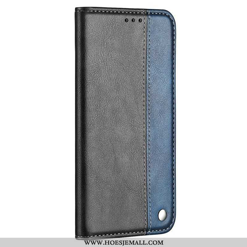 Bescherming Hoesje voor iPhone 13 Pro Max Folio-hoesje Tweekleurig Leereffect