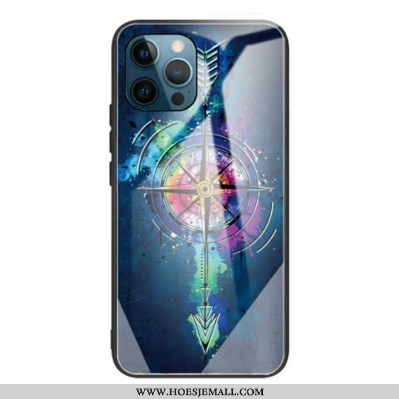 Hoesje voor iPhone 13 Pro Max Windroos Gehard Glas