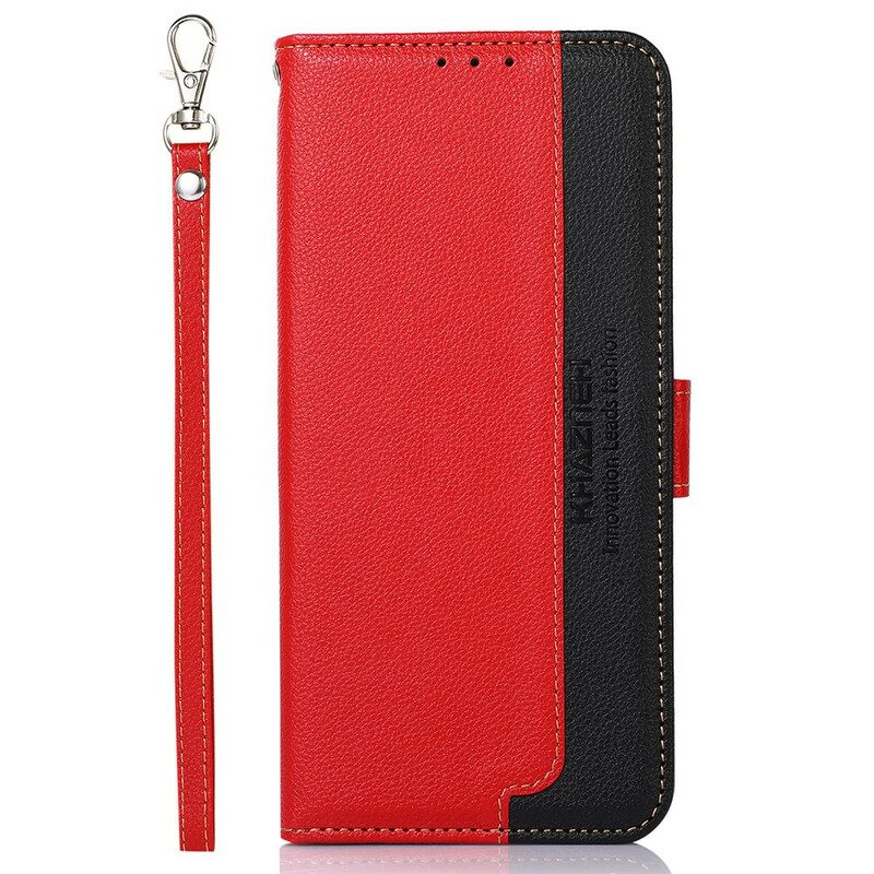 Flip Case voor iPhone 13 Pro Max Lychee-stijl Rfid Khazneh