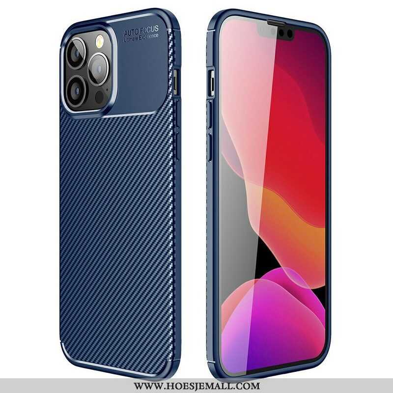 Telefoonhoesje voor iPhone 13 Pro Max Flexibele Koolstofvezeltextuur