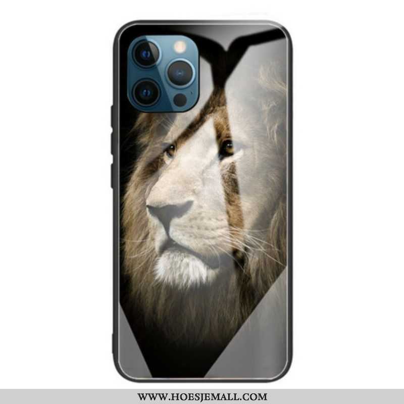 Hoesje voor iPhone 13 Pro Max Leeuwenkop Van Gehard Glas