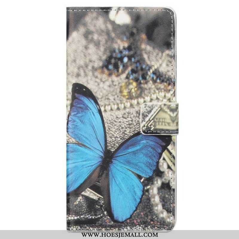 Flip Case voor iPhone 13 Pro Max Blauwe Vlinder