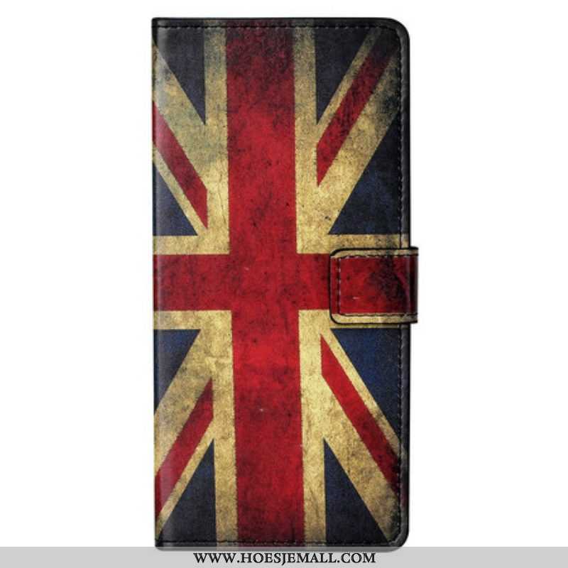 Leren Hoesje voor iPhone 13 Pro Max Engelse Vlag