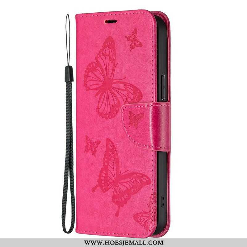 Folio-hoesje voor iPhone 13 Pro Max Flip Case Vlinders En Schuine Klep