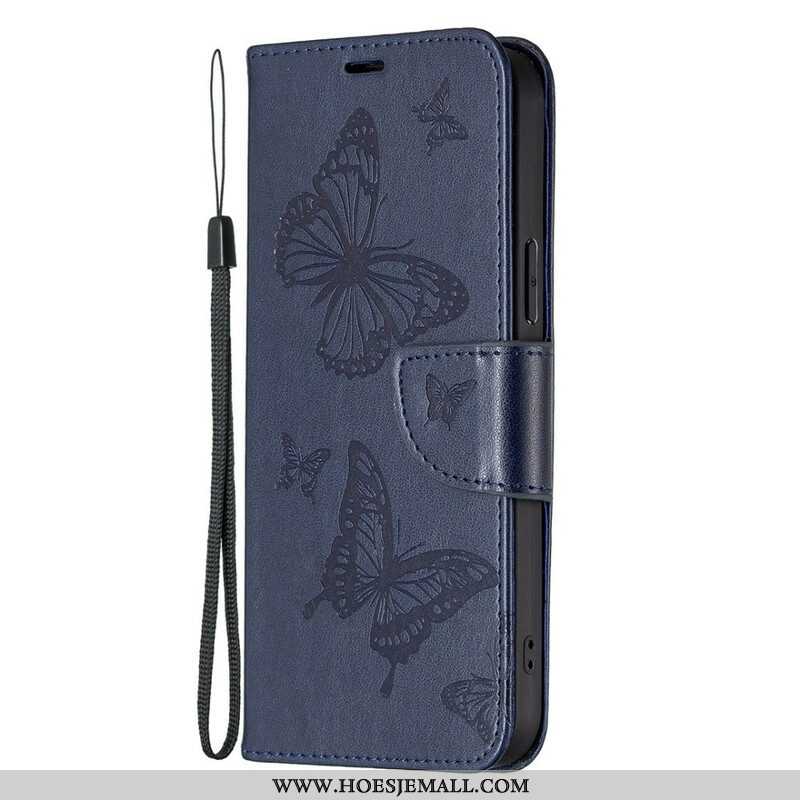 Folio-hoesje voor iPhone 13 Pro Max Flip Case Vlinders En Schuine Klep