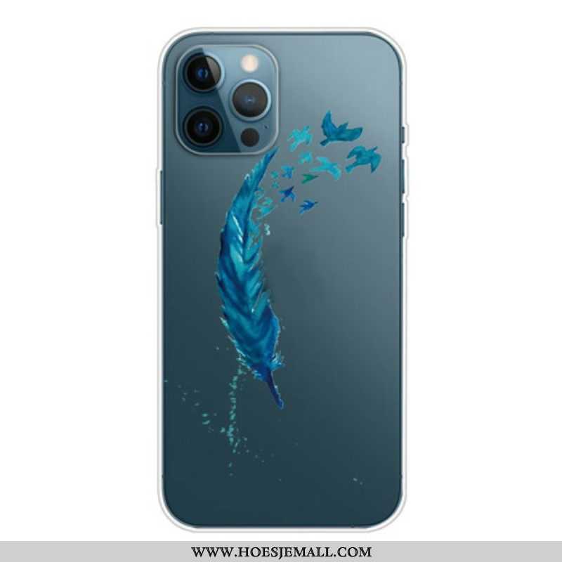 Hoesje voor iPhone 13 Pro Max Mooie Blauwe Veer