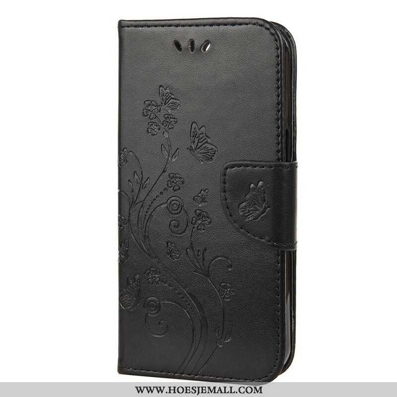 Flip Case voor iPhone 13 Pro Met Ketting Strakke Bloemen