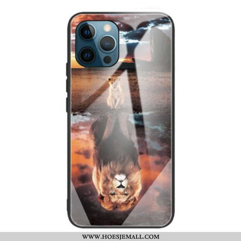 Telefoonhoesje voor iPhone 13 Pro Lion Cub's Dream Gehard Glas