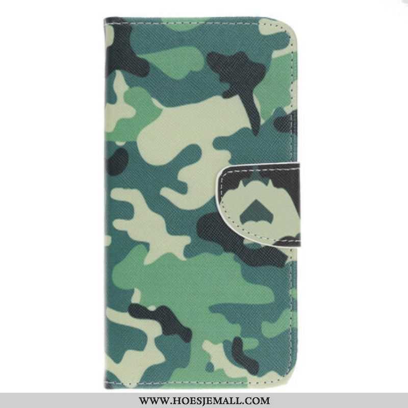 Leren Hoesje voor iPhone 13 Pro Militaire Camouflage