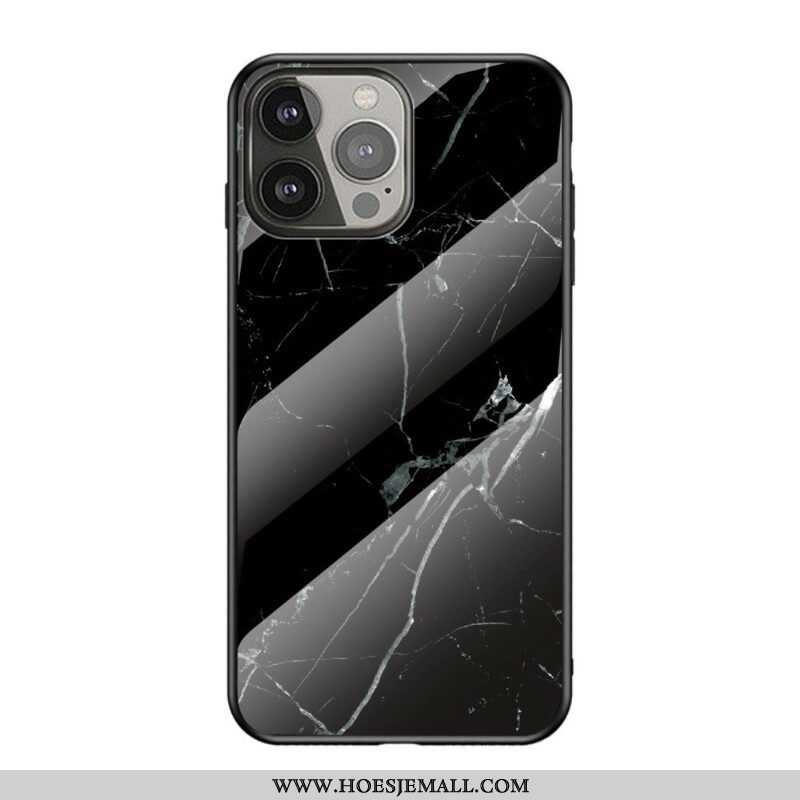 Hoesje voor iPhone 13 Pro Marmeren Kleuren Gehard Glas