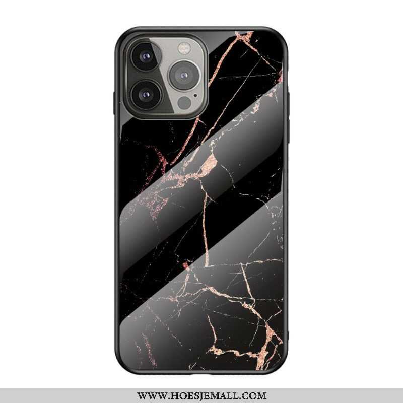 Hoesje voor iPhone 13 Pro Marmeren Kleuren Gehard Glas