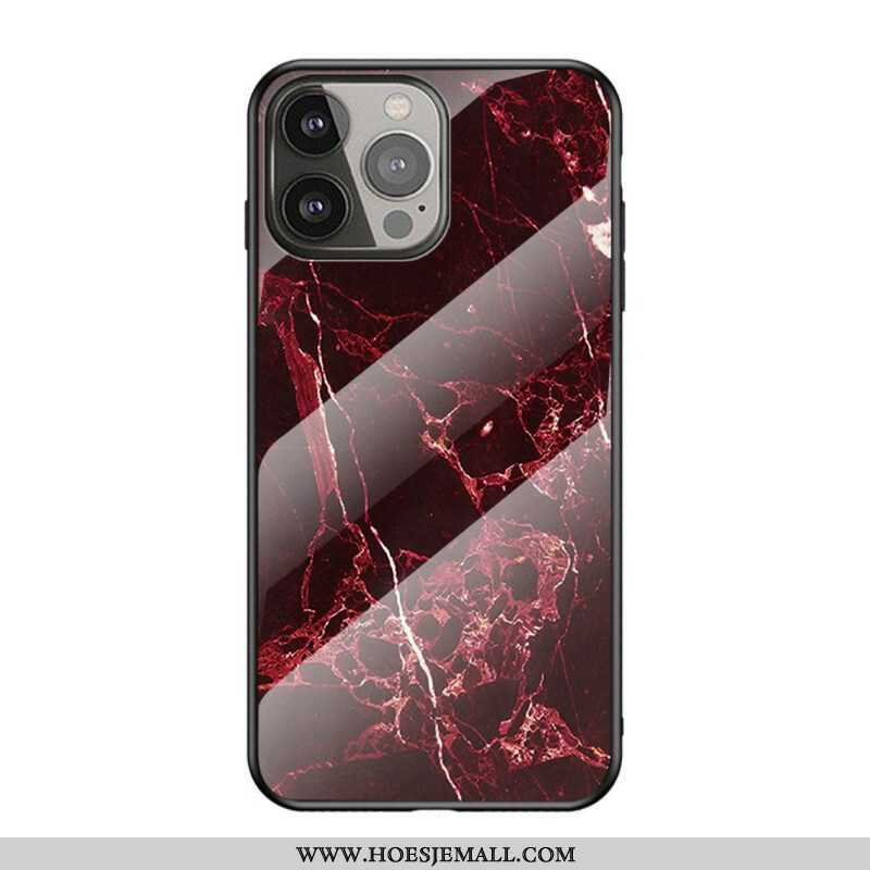 Hoesje voor iPhone 13 Pro Marmeren Kleuren Gehard Glas