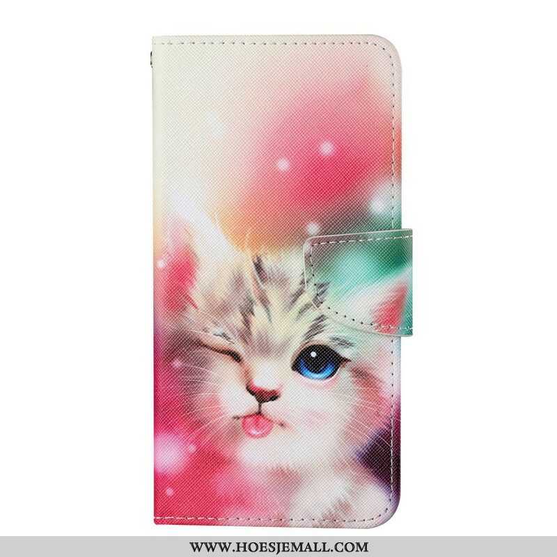 Folio-hoesje voor iPhone 13 Pro Kattenverhalen Met Lanyard