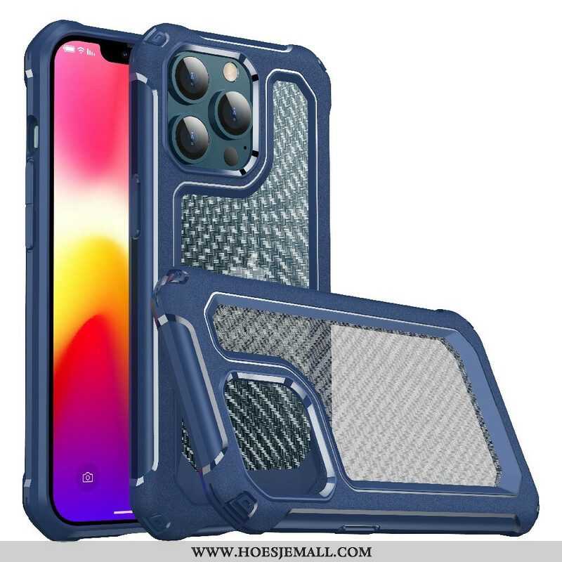 Hoesje voor iPhone 13 Pro Naadloze Koolstofvezeltextuur