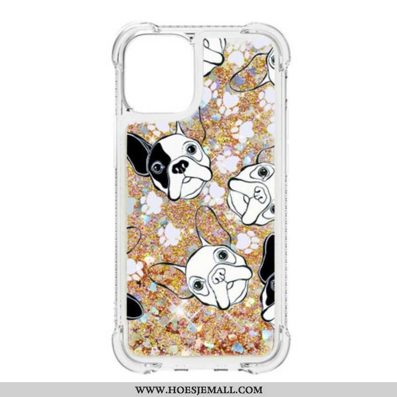 Telefoonhoesje voor iPhone 13 Pro Mr Dog Pailletten