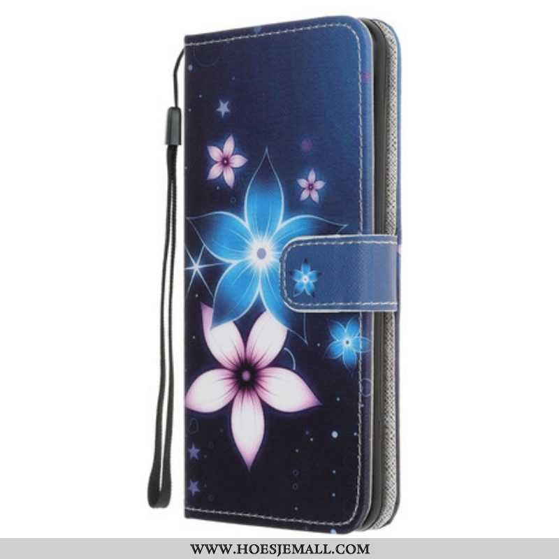 Folio-hoesje voor iPhone 13 Pro Met Ketting Maanband Bloemen