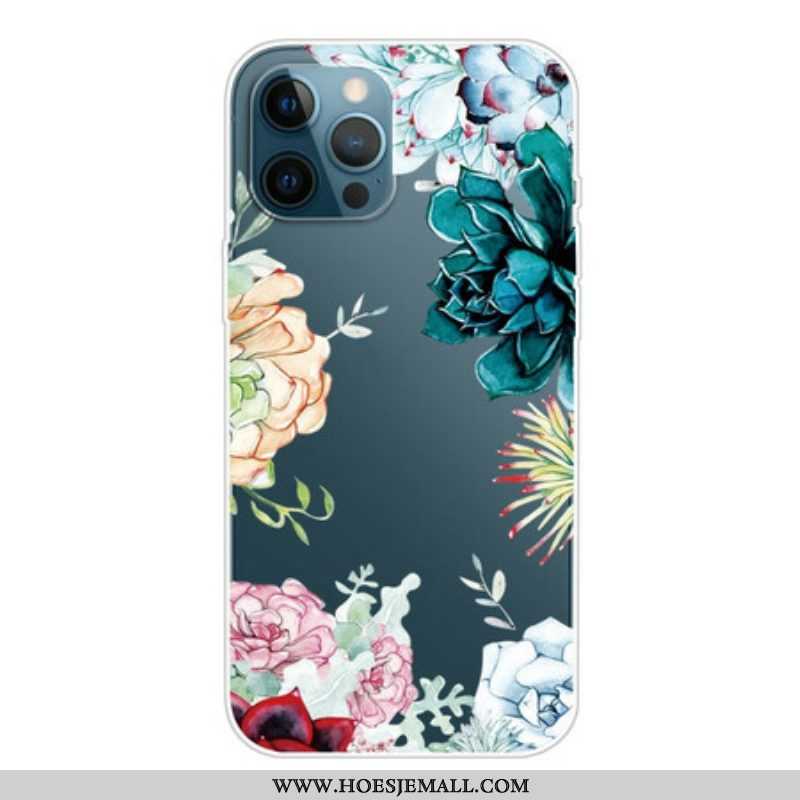 Hoesje voor iPhone 13 Pro Aquarel Bloemen Boven