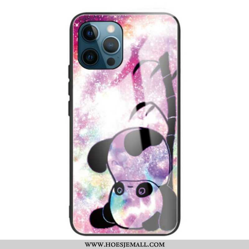 Telefoonhoesje voor iPhone 13 Pro Panda En Bamboe Gehard Glas