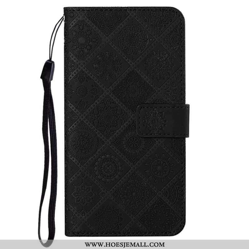 Leren Hoesje voor iPhone 14 Plus Tapijt Patroon