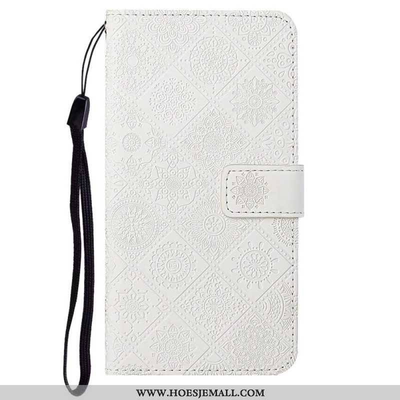 Leren Hoesje voor iPhone 14 Plus Tapijt Patroon