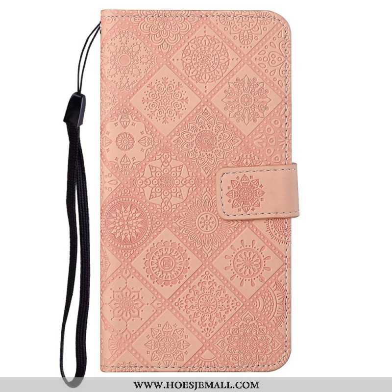 Leren Hoesje voor iPhone 14 Plus Tapijt Patroon