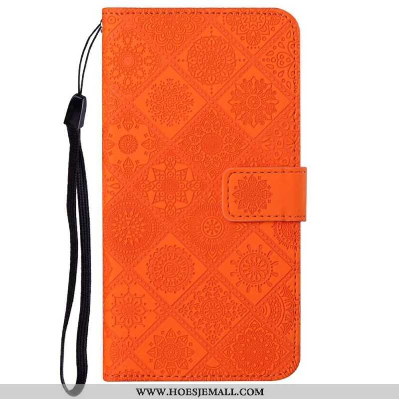 Leren Hoesje voor iPhone 14 Plus Tapijt Patroon