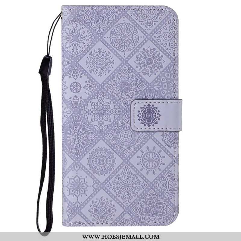 Leren Hoesje voor iPhone 14 Plus Tapijt Patroon