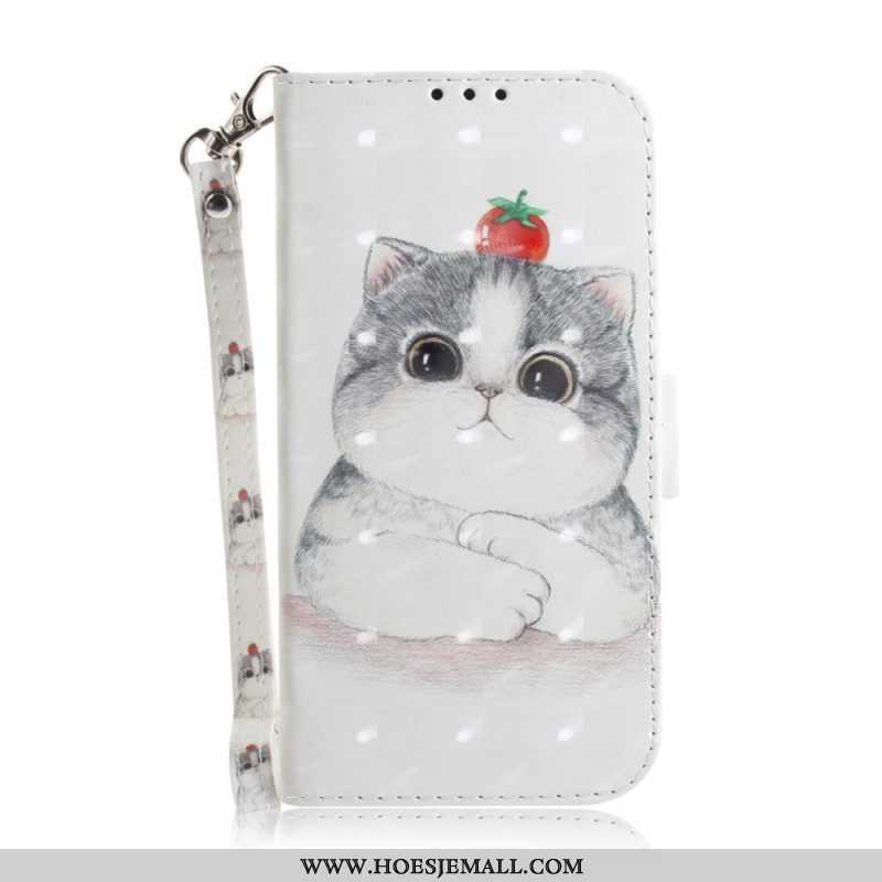 Flip Case voor iPhone 14 Plus Met Ketting String Katten