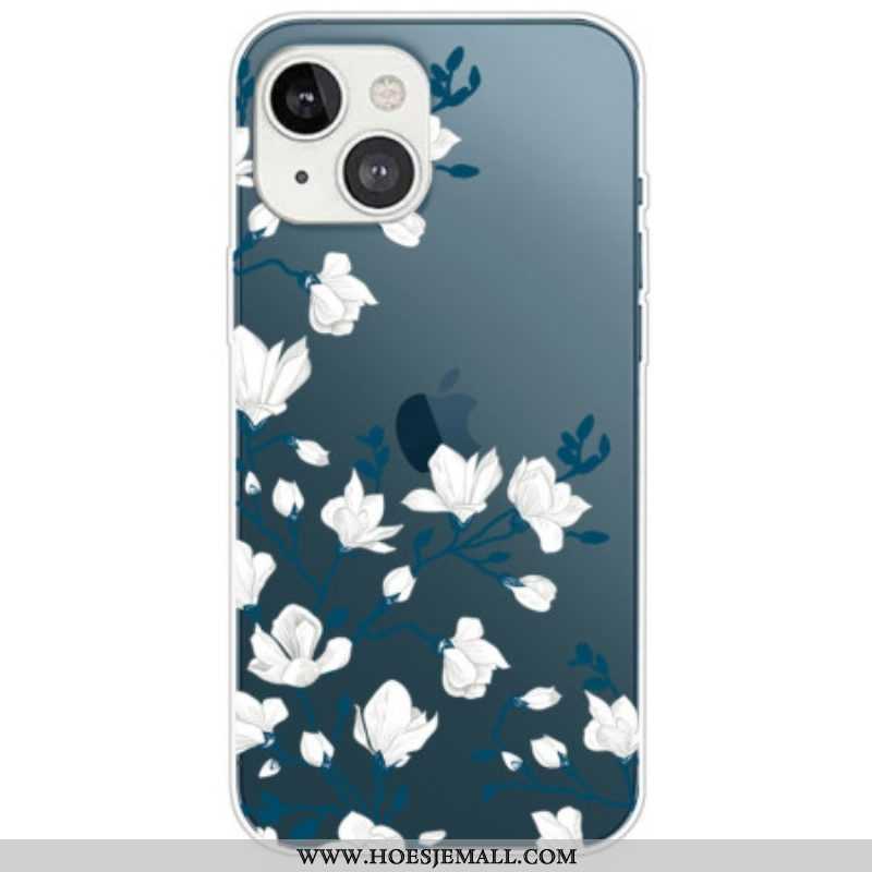 Hoesje voor iPhone 14 Plus Witte Bloemen