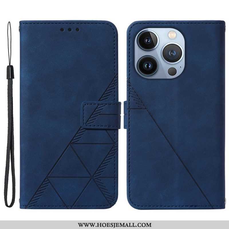 Folio-hoesje voor iPhone 14 Plus Piramide Leereffect