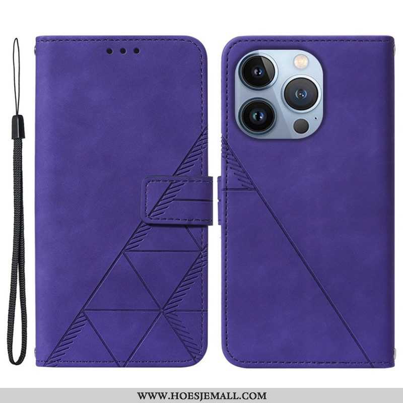 Folio-hoesje voor iPhone 14 Plus Piramide Leereffect