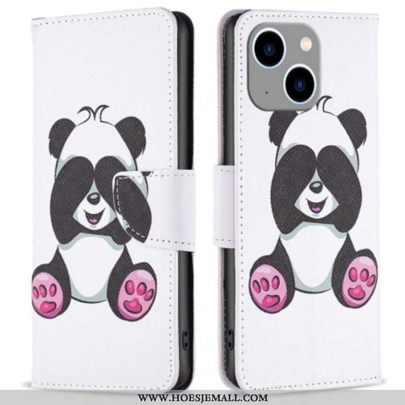 Leren Hoesje voor iPhone 14 Plus Panda-plezier