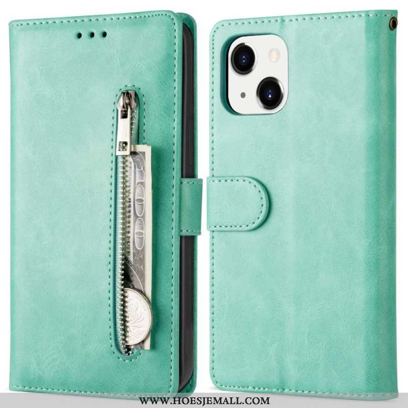 Leren Hoesje voor iPhone 14 Plus Portemonnee Met Lanyard