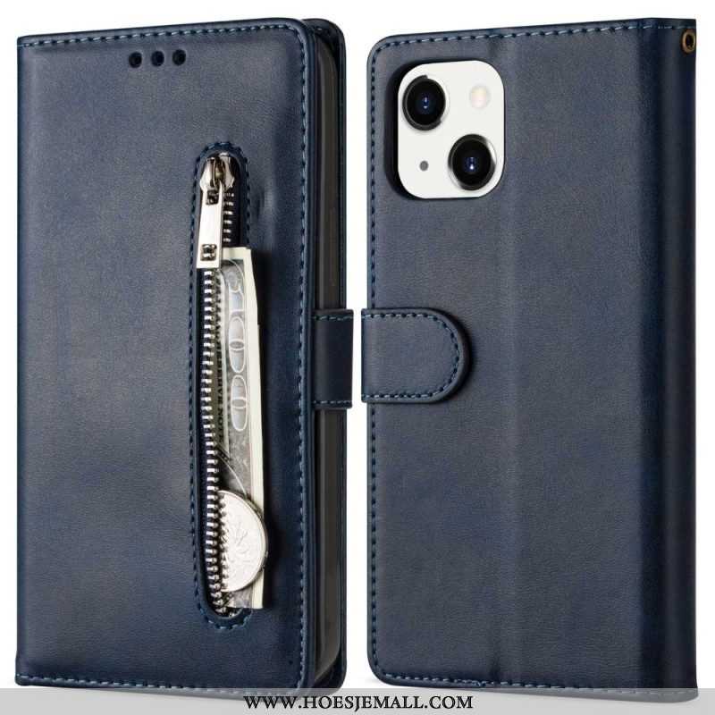 Leren Hoesje voor iPhone 14 Plus Portemonnee Met Lanyard