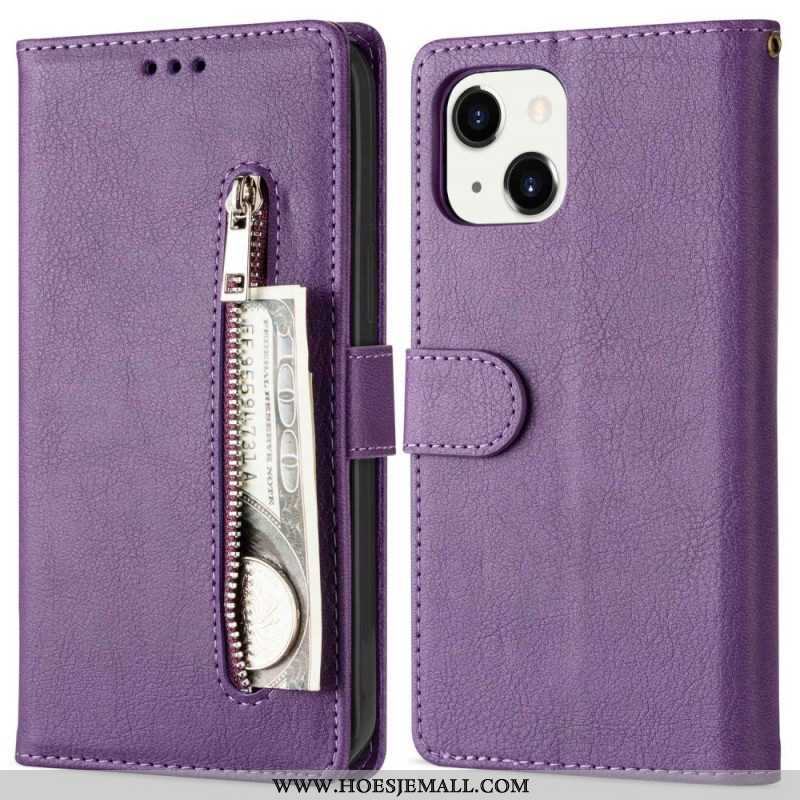 Leren Hoesje voor iPhone 14 Plus Portemonnee Met Lanyard