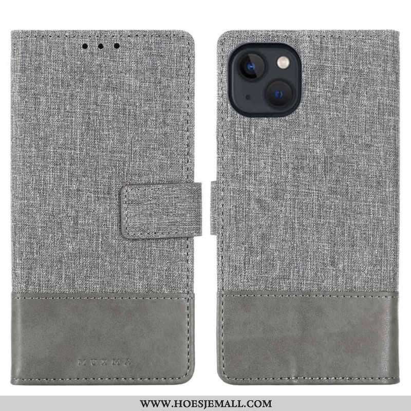 Folio-hoesje voor iPhone 14 Plus Muxma Stof En Leereffect