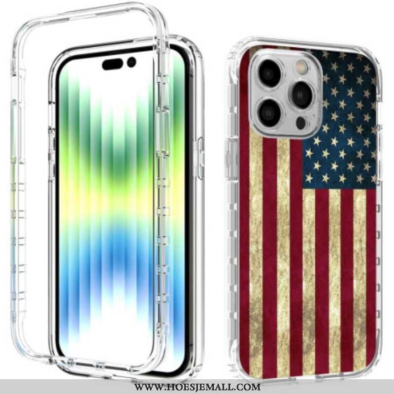 Hoesje voor iPhone 14 Pro Max Verbeterde Amerikaanse Vlag